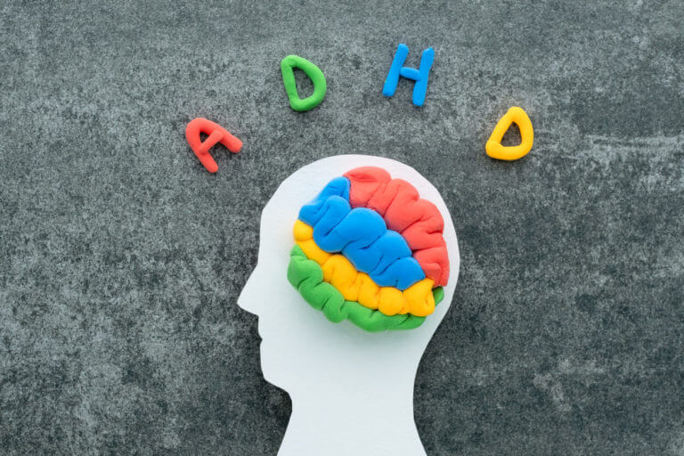 A cardboard design that includes the brain and a letter about ADHD to raise awareness and support for ADHD and learning difficulties.